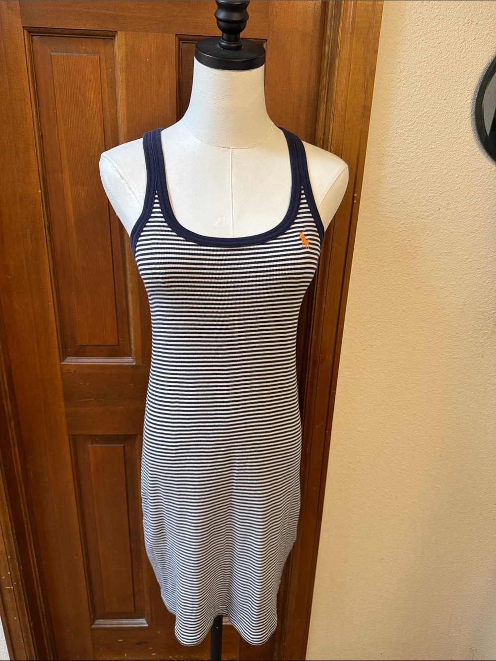 Ralph Lauren Navy and White Striped Racerback Dress Size SP